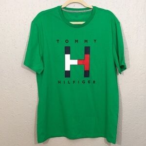 Tommy Hilfiger Green Screen Print Short Sleeve NWT T-Shirt size L